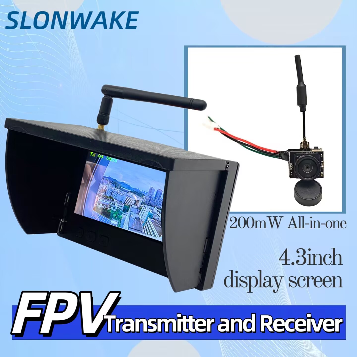 Drone Rc With Screen - Telecamera SLONWAKE 5.8G per trasmissione video
