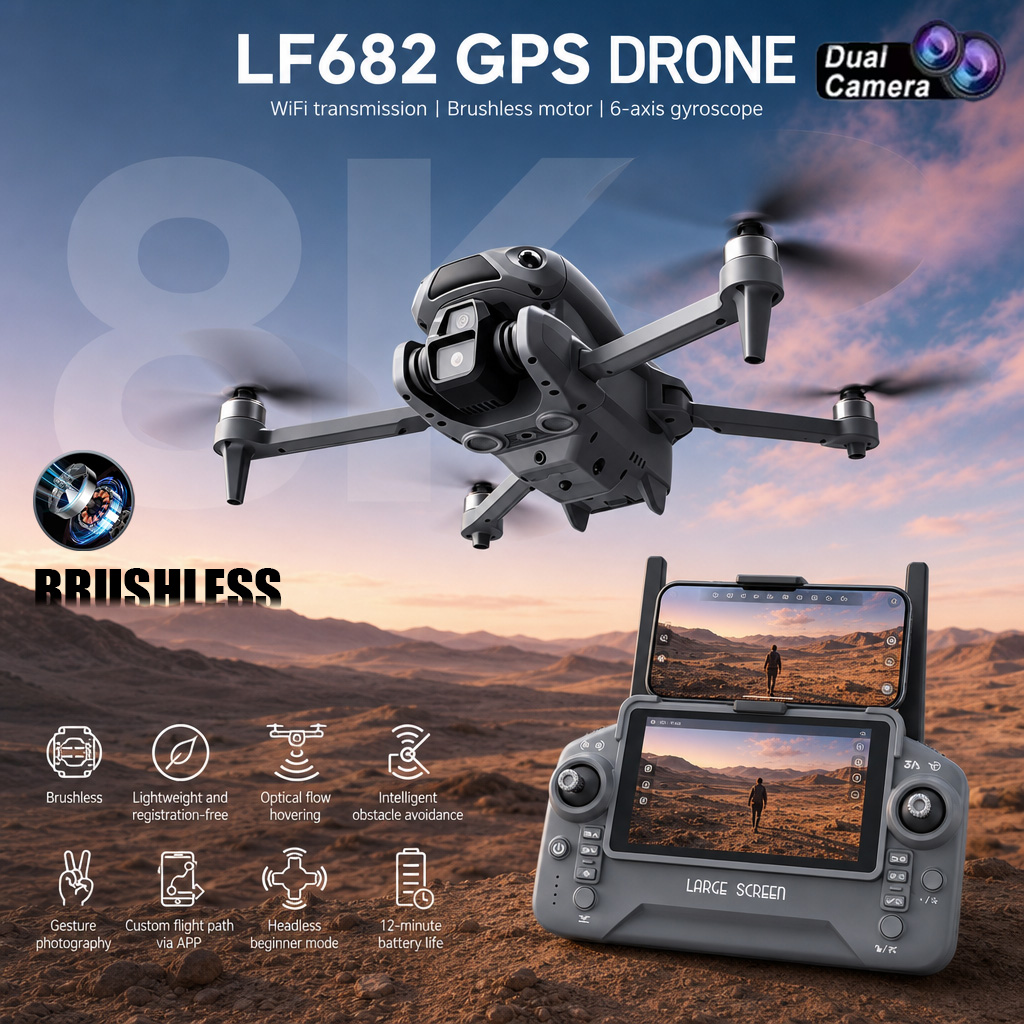 Drone Rc Foldable - Nuovo Drone LF682 con Doppia Fotocamera